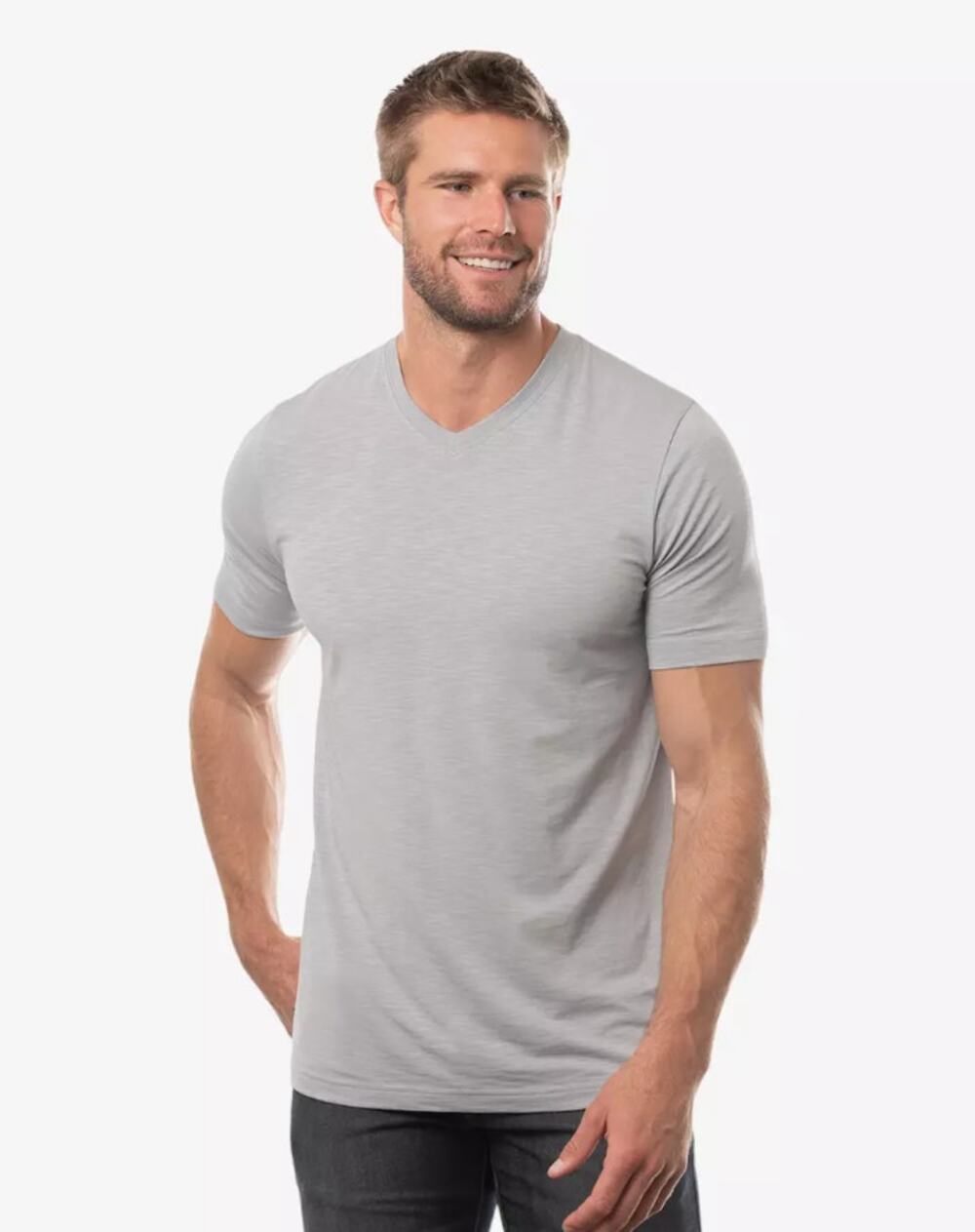 TRAVIS MATHEW Men's Cloud Short Sleeve T Shirt Large Grey V Neck NWOT
